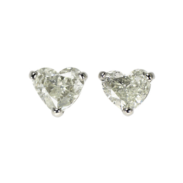 新品 Pt900 ハートシェイプ ダイヤモンド ピアス 0.696ct I SI1-2