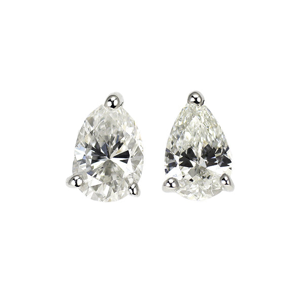 新品 Pt900 ペアシェイプ ダイヤモンド ピアス 0.526ct F/G SI1-2