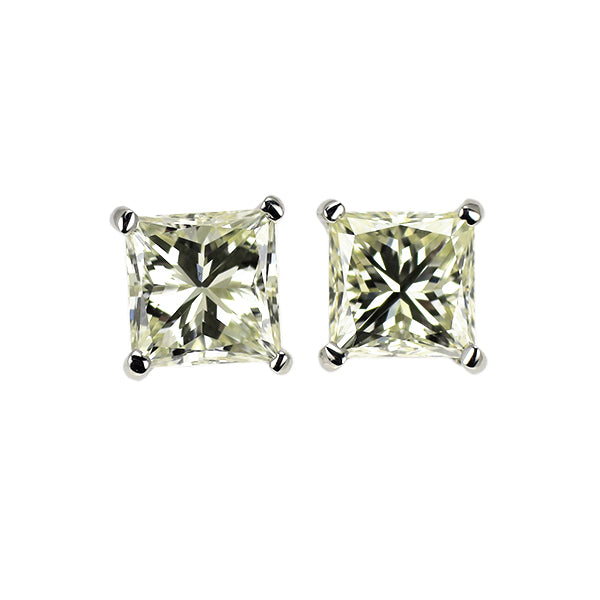 新品 Pt900 プリンセスカット ダイヤモンド ピアス 0.798ct VLY/M VS2