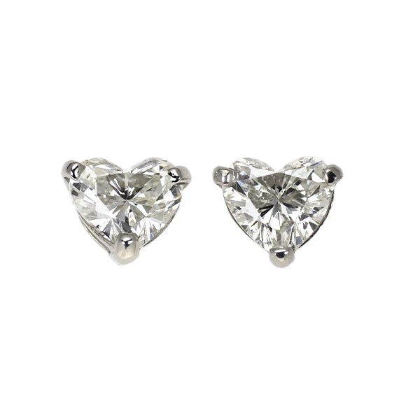 新品 Pt900 ハートシェイプ ダイヤモンド ピアス 0.708ct I SI1-2