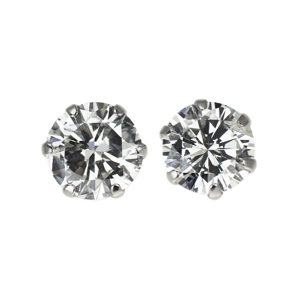 新品 Pt900 ダイヤモンド ピアス 1.231ct G/H I1 VG/G