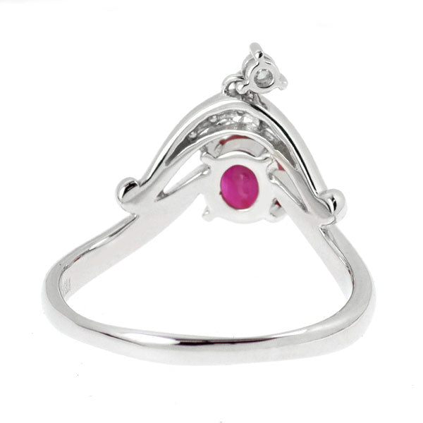 K18WG ルビー ダイヤモンド リング 0.66ct D0.06ct