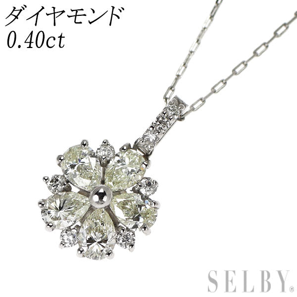 Pt900/ Pt850 ダイヤモンド ペンダントネックレス 0.40ct フラワー