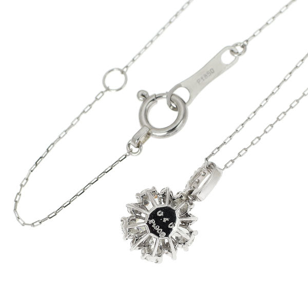 Pt900/ Pt850 ダイヤモンド ペンダントネックレス 0.40ct フラワー