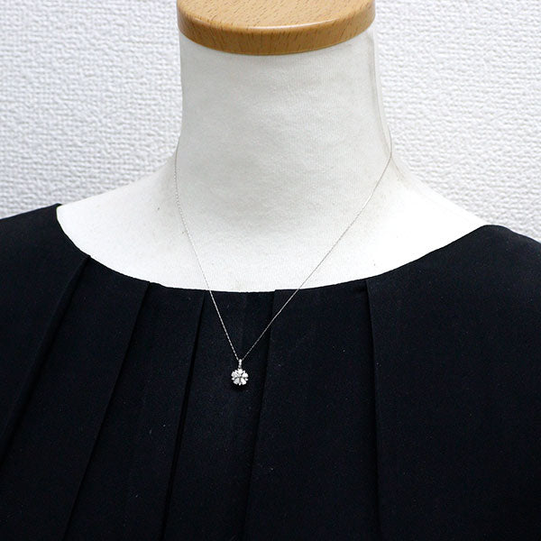 Pt900/ Pt850 ダイヤモンド ペンダントネックレス 0.40ct フラワー