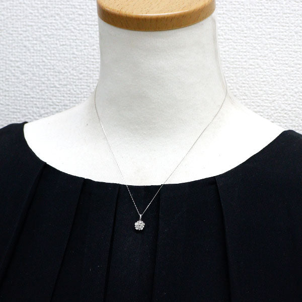 Pt900/ Pt850 ダイヤモンド ペンダントネックレス 0.40ct フラワー