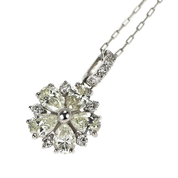 Pt900/ Pt850 ダイヤモンド ペンダントネックレス 0.40ct フラワー