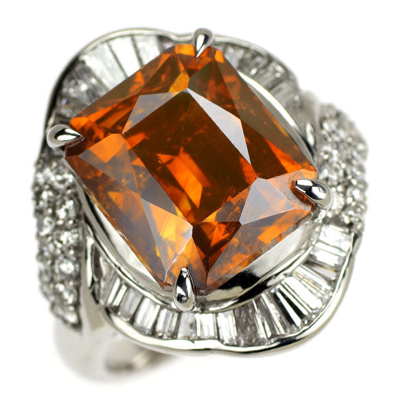 Pt900 スファレライト ダイヤモンド リング 9.906ct D0.92ct
