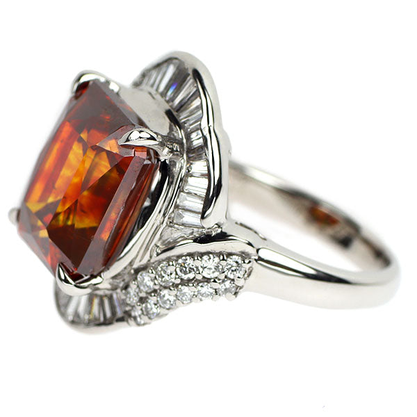 Pt900 スファレライト ダイヤモンド リング 9.906ct D0.92ct