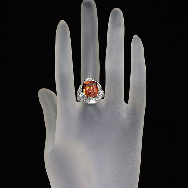 Pt900 スファレライト ダイヤモンド リング 9.906ct D0.92ct