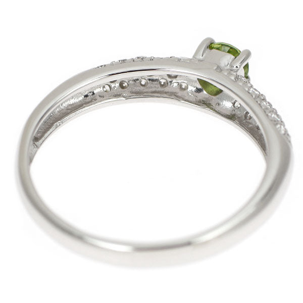 K18WG グリーンガーネット ダイヤモンド リング 0.23ct D0.20ct