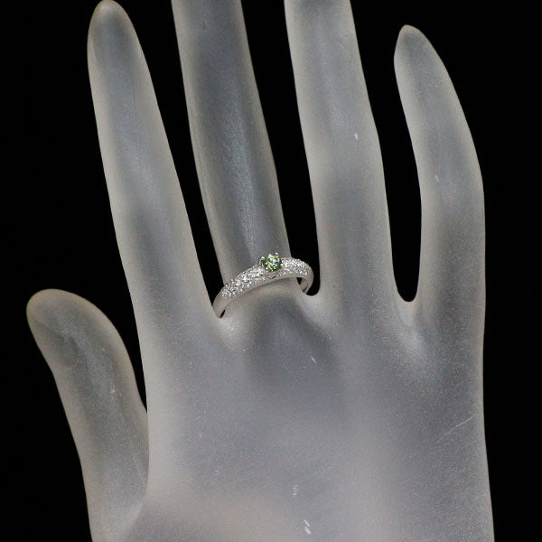 K18WG グリーンガーネット ダイヤモンド リング 0.23ct D0.20ct
