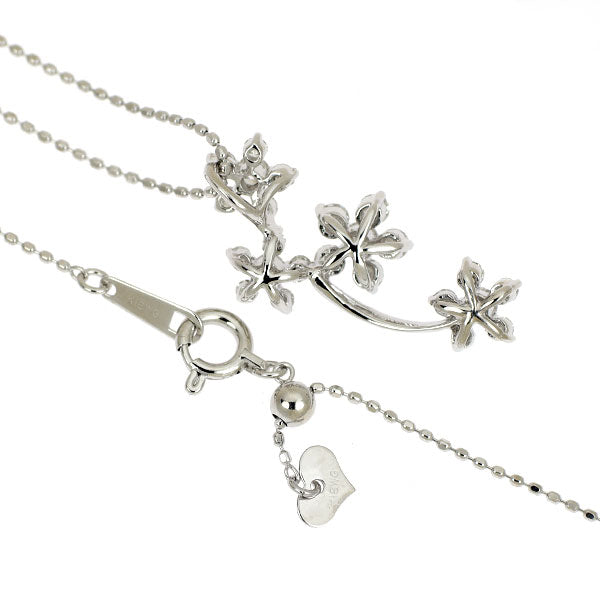 K18WG ダイヤモンド ペンダントネックレス 0.61ct フラワー