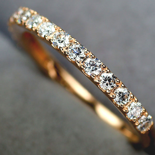 新品 K18PG H&C ダイヤモンド リング 0.35ct 【エスコレ】 ハーフエタニティ