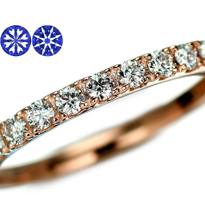 新品 K18PG H&C ダイヤモンド リング 0.35ct 【エスコレ】 ハーフエタニティ