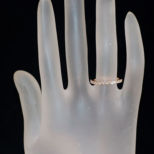 新品 K18PG H&C ダイヤモンド リング 0.35ct 【エスコレ】 ハーフエタニティ