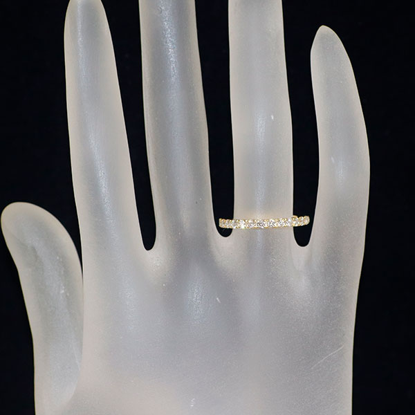 新品 K18YG H&C ダイヤモンド リング 0.35ct 【エスコレ】 ハーフエタニティ