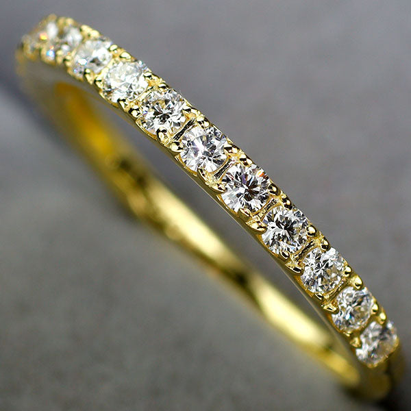 新品 K18YG H&C ダイヤモンド リング 0.35ct 【エスコレ】 ハーフエタニティ