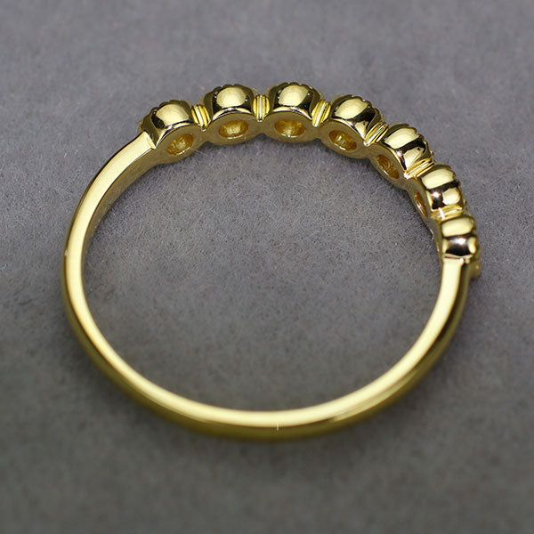 新品 K18YG H&C ダイヤモンド リング 0.15ct ミルグレイン【エスコレ】 ハーフエタニティ