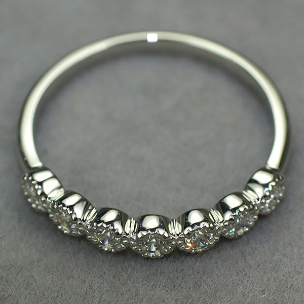 新品 Pt950 H&C ダイヤモンド リング 0.15ct ミルグレイン【エスコレ】 ハーフエタニティ