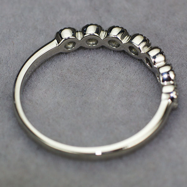 新品 Pt950 H&C ダイヤモンド リング 0.15ct ミルグレイン【エスコレ】 ハーフエタニティ