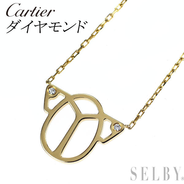 カルティエ K18YG ダイヤモンド ペンダントネックレス スカラベ