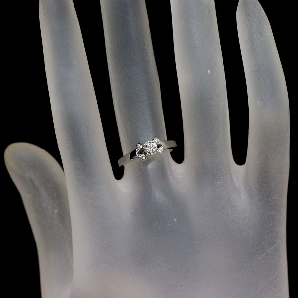 カルティエ Pt950 ダイヤモンド リング 0.24ct E VS2 3EX バレリーナ 46号