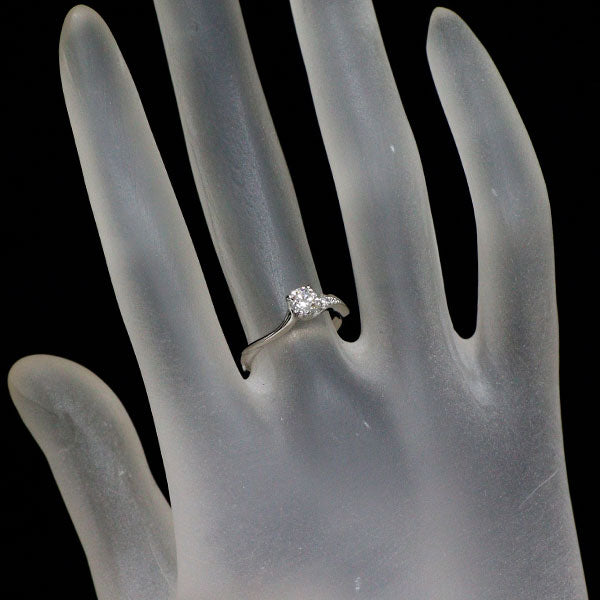 俄 Pt950 ダイヤモンド リング 0.32ct D VS1 3EX 唐花
