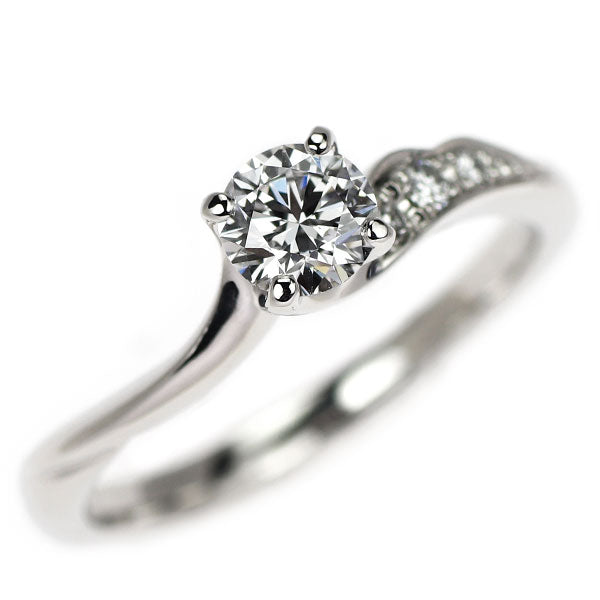 俄 Pt950 ダイヤモンド リング 0.32ct D VS1 3EX 唐花
