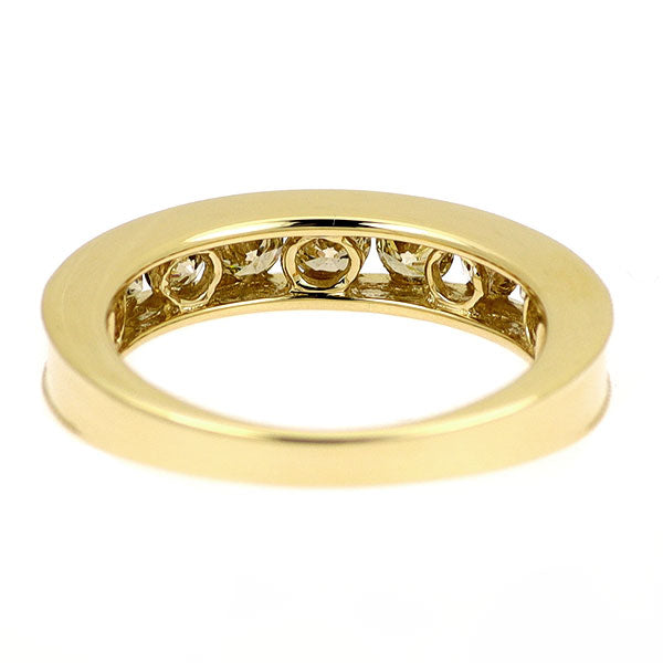 K18YG ダイヤモンド リング 0.75ct ハーフエタニティ