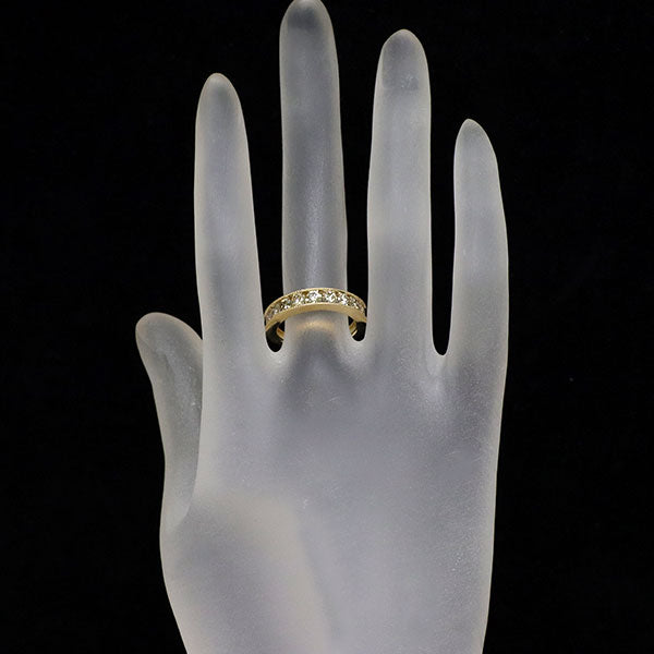 K18YG ダイヤモンド リング 0.75ct ハーフエタニティ