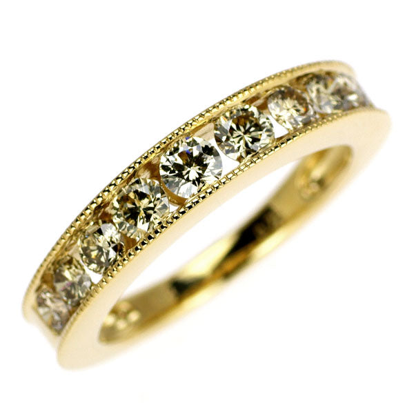 K18YG ダイヤモンド リング 0.75ct ハーフエタニティ