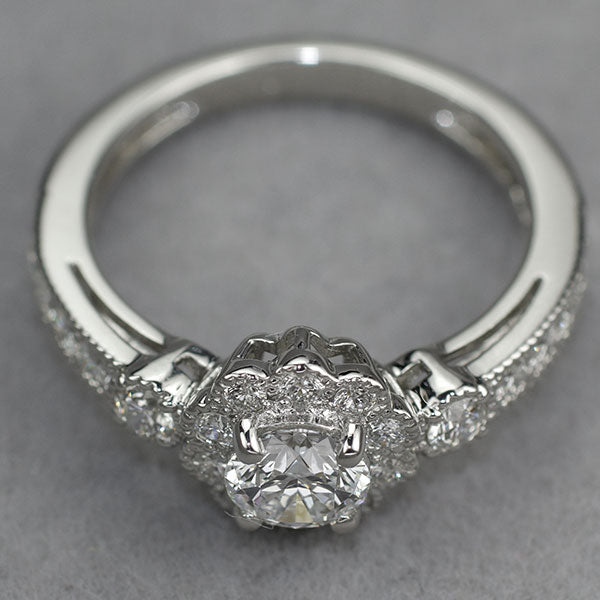 Pt950 ダイヤモンド リング 0.411ct D VVS2 3EX D0.38ct