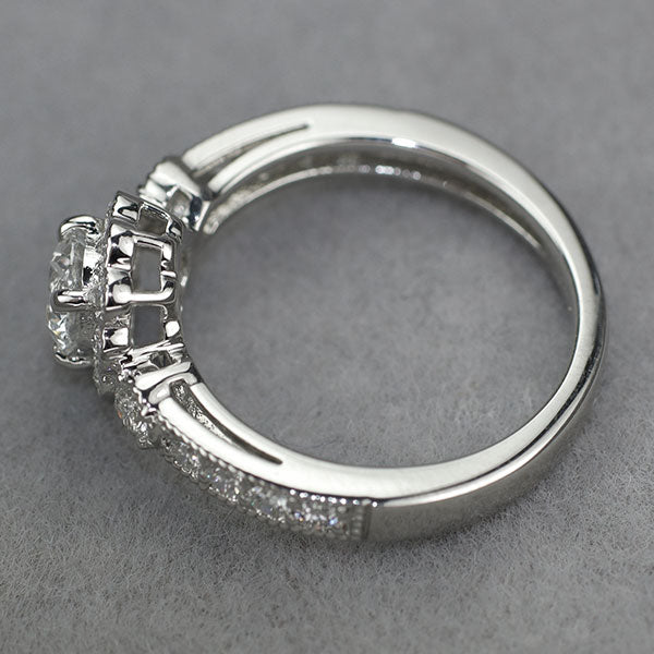 Pt950 ダイヤモンド リング 0.411ct D VVS2 3EX D0.38ct