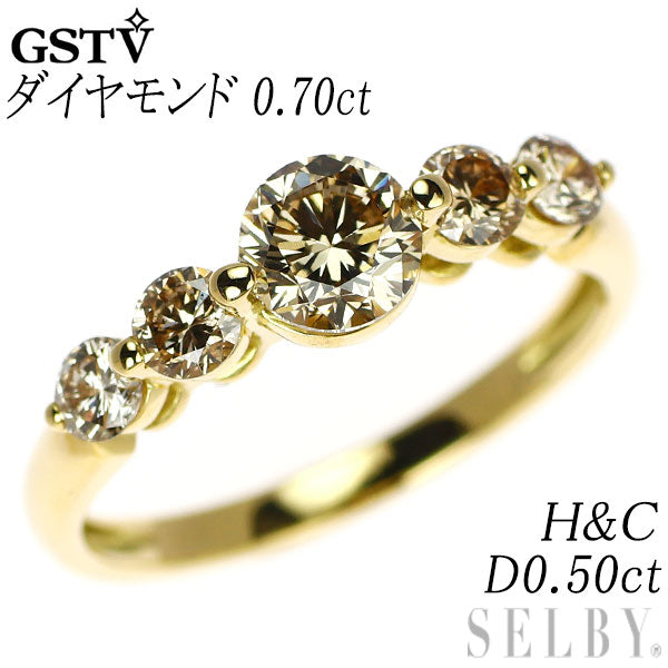 GSTV K18YG H&C ダイヤモンド リング 0.70ct D0.50ct
