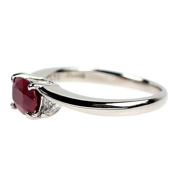 Pt900 ルビー ダイヤモンド リング 1.075ct D0.15ct