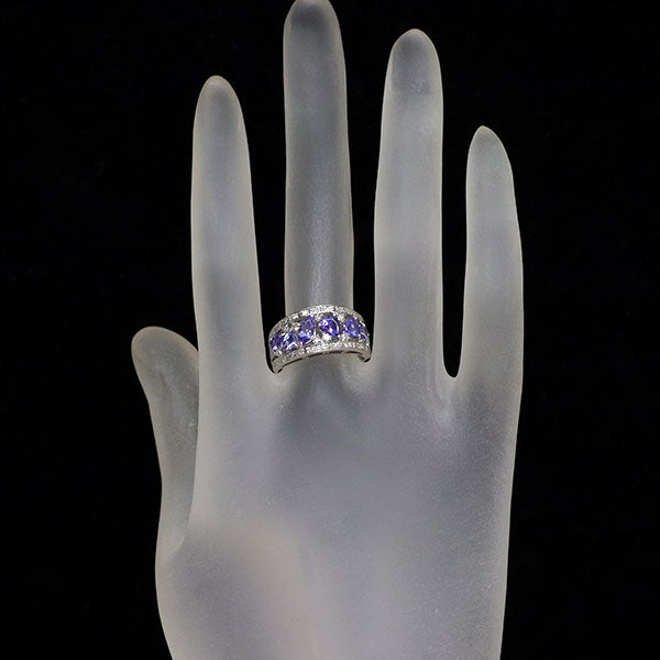 Pt900 タンザナイト ダイヤモンド リング 1.30ct D0.27ct