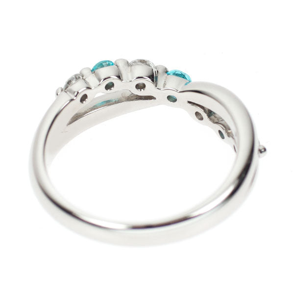 Pt900 パライバトルマリン ダイヤモンド リング 0.17ct D0.28ct