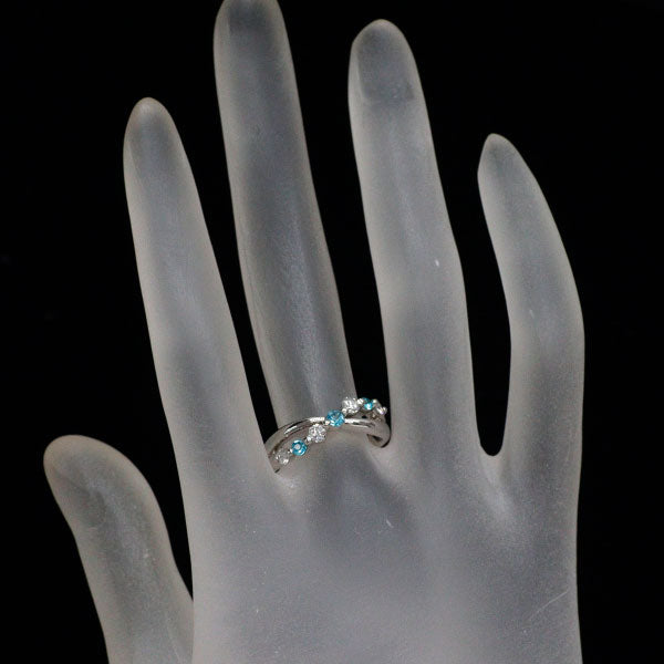 Pt900 パライバトルマリン ダイヤモンド リング 0.17ct D0.28ct