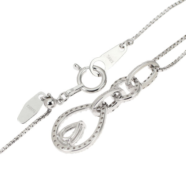 K18WG ペアシェイプ ダイヤモンド ペンダントネックレス 0.300ct D0.20ct