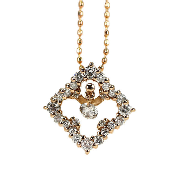 K18YG/PG ダイヤモンド ペンダントネックレス 0.39ct