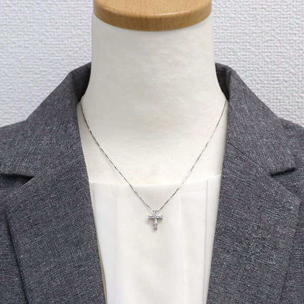 Pt900/ Pt850 ダイヤモンド ペンダントネックレス 0.50ct クロス