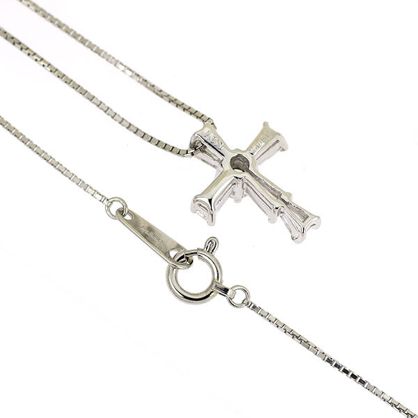 Pt900/ Pt850 ダイヤモンド ペンダントネックレス 0.50ct クロス