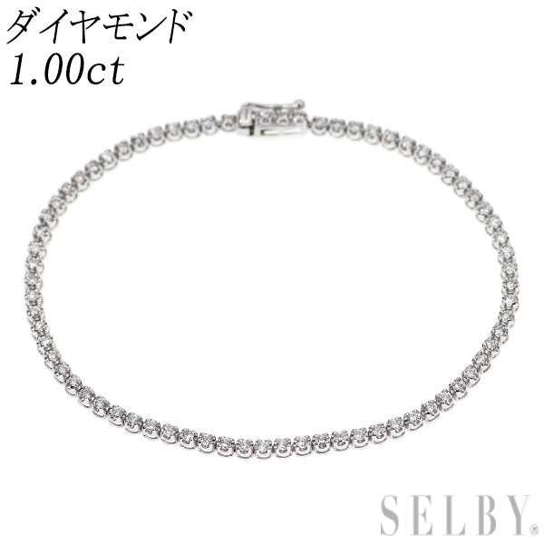 K18WG ダイヤモンド ブレスレット 1.00ct テニス