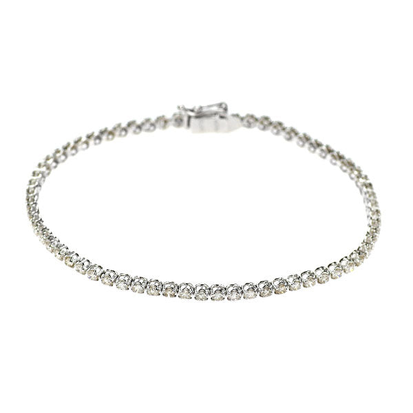 K18WG ダイヤモンド ブレスレット 2.00ct テニス