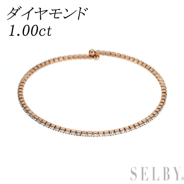 K18PG/ Pt850 ダイヤモンド バングル/ブレスレット 1.00ct