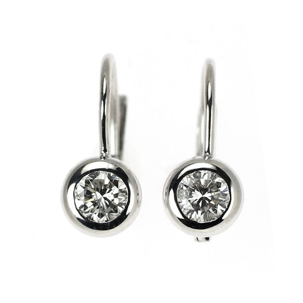 K18WG/ Pt900 ダイヤモンド ピアス 0.50ct