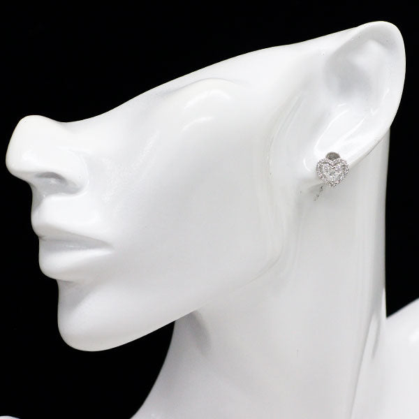 K18WG ダイヤモンド ピアス 1.00ct ハート