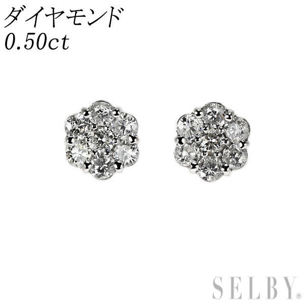 K18WG ダイヤモンド ピアス 0.50ct