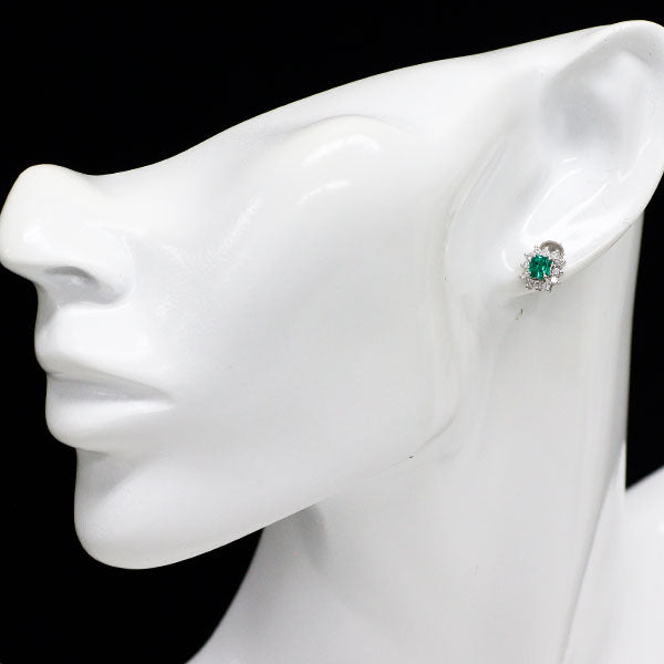 Pt900 エメラルド ダイヤモンド ピアス 0.66ct D0.34ct